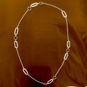 Silver Chain Link Statement Necklace